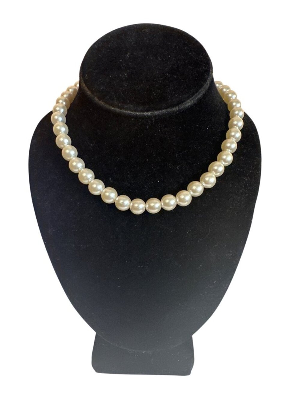 Vintage Faux Pearl Necklace Adjustable Length Hong Kong Chunky Classic